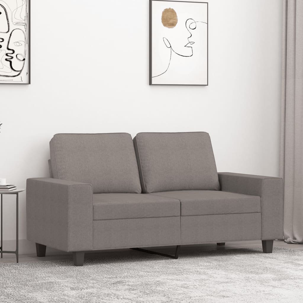 vidaXL Sofa 2-osobowa, kolor taupe, 120 cm, tapicerowana tkaniną