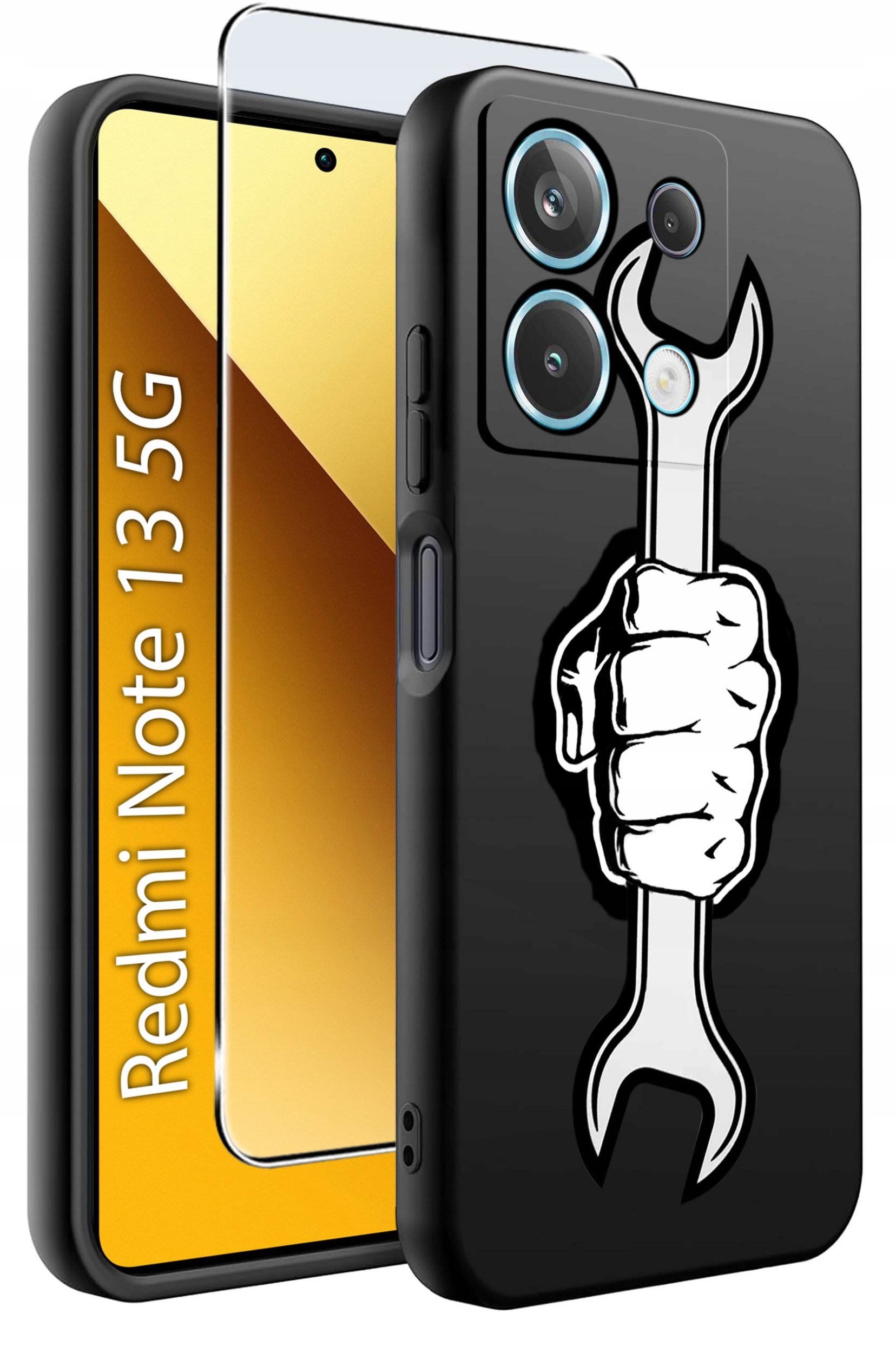 ETUI do Xiaomi Redmi Note 13 5G WZORY |SILIKONOWE MATT CASE +SZKŁO 9H