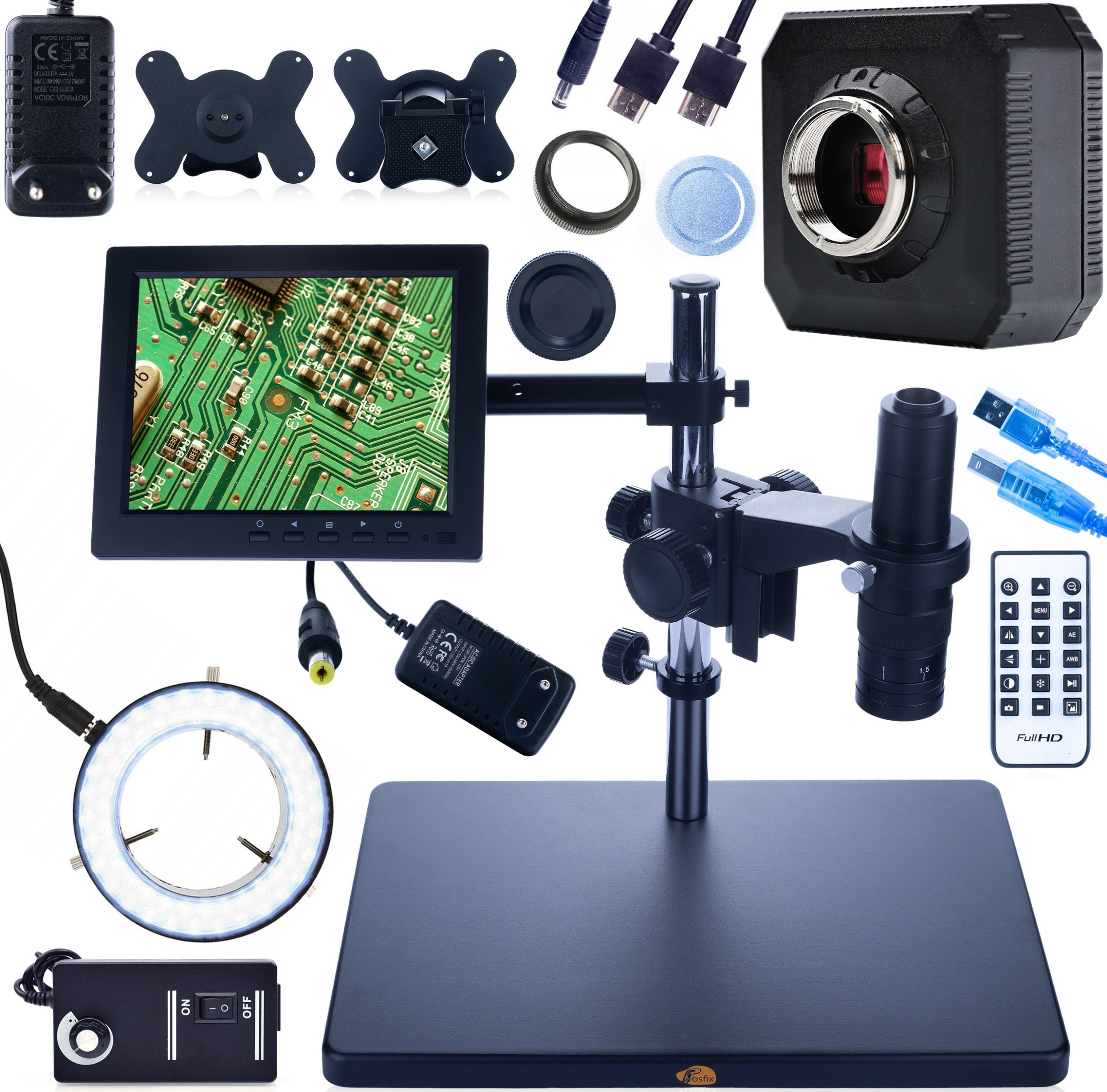 Mikroskop Rosfix MIKROSKOP CYFROWY DO LUTOWANIA JUBILERSTWA KAMERA WYŚWIETLACZ UCHWYT OŚWIETL