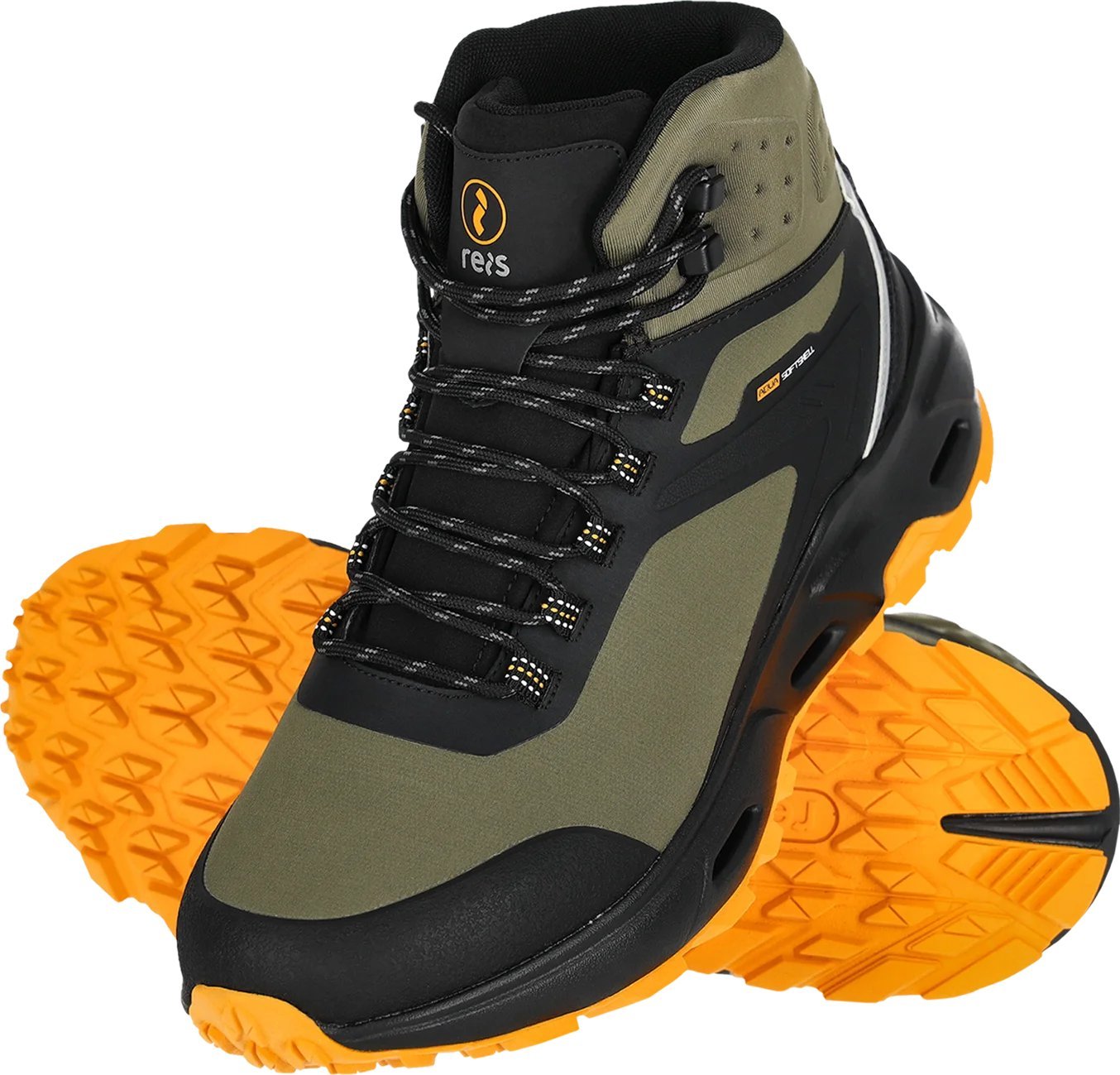 Buty trekkingowe męskie Reis BHILL - Trzewik męskie z tkaniny softshell w połączeniu z PU oraz TPU lekkie oddychające dealne zarówno do pracy górskich