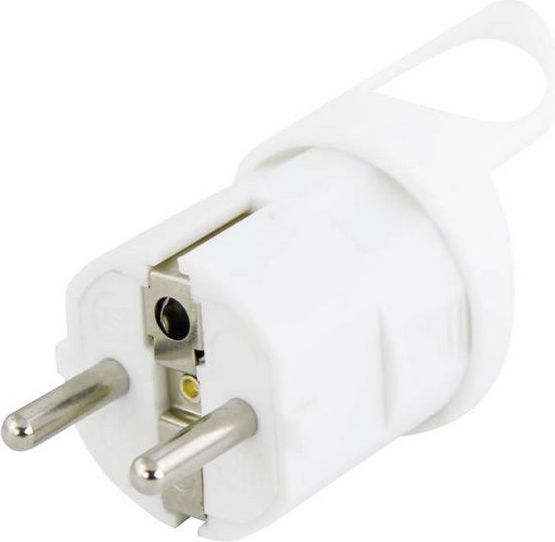 Emos Wtyczka kątowa 10/16A 250V 2P+Z z uchwytem biała EM-GRC-02 (P0039)