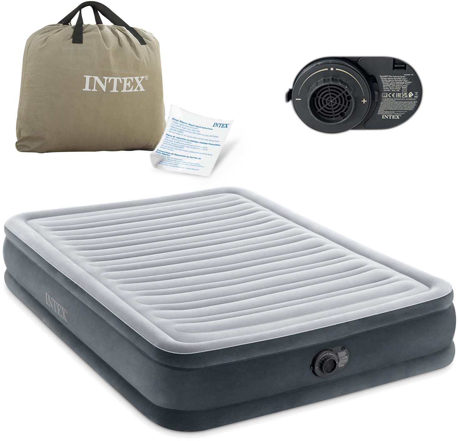 Materac dmuchany 191x137x33 cm z wbudowaną pompką elektryczną INTEX 67768ND