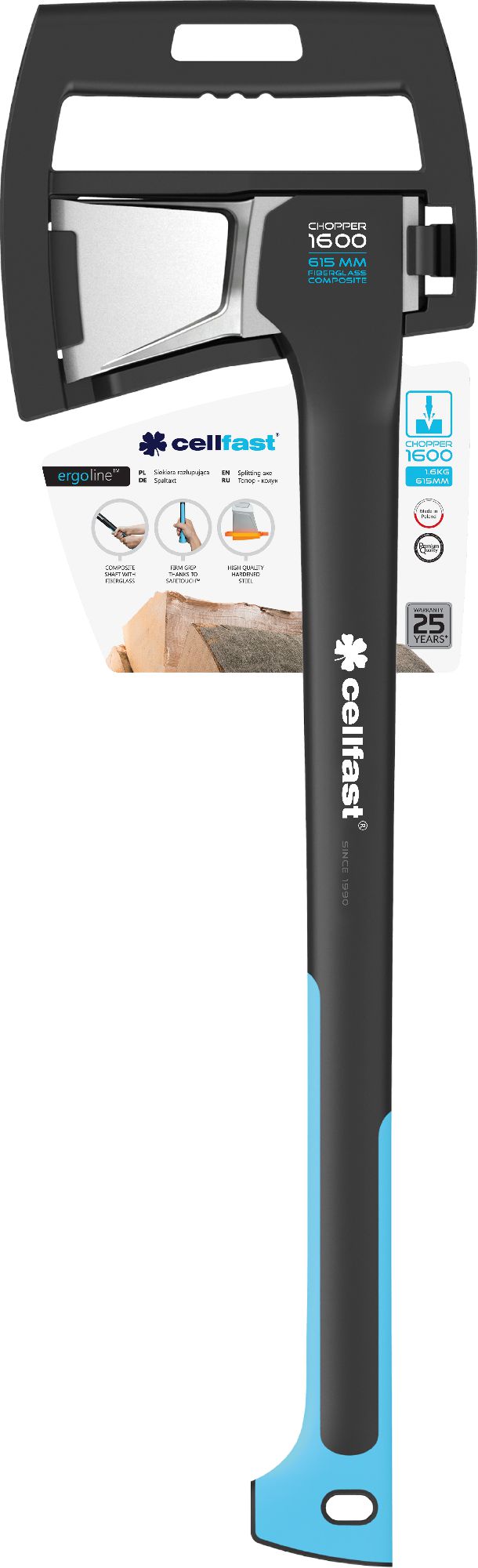 Cellfast Siekiera rozłupująca z tworzywa sztucznego 1,6kg 61,5cm (41-005PR)