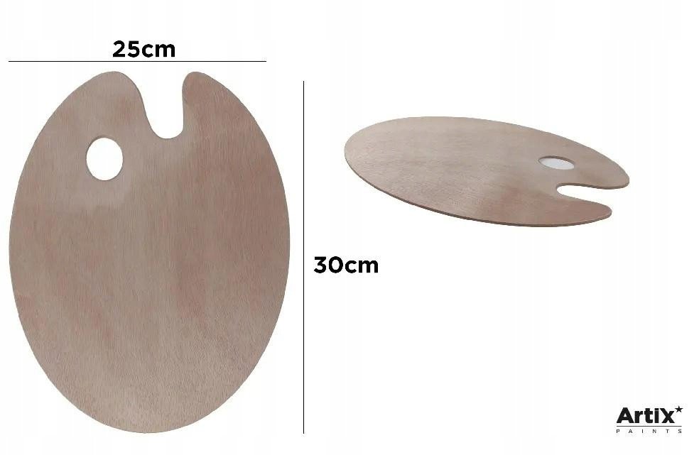 Paleta malarska okrągła drewniana 25x30cm