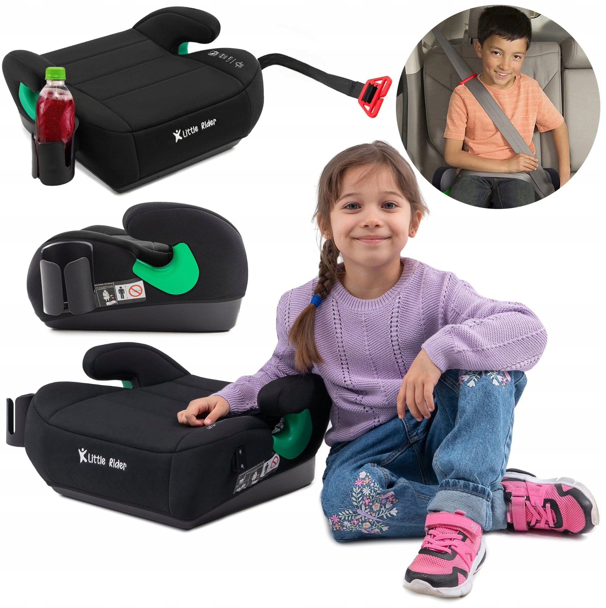 FOTELIK SAMOCHODOWY PODKŁADKA SIEDZISKO CZARNY R129 125-150 CM