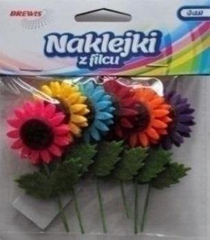 BREWIS Naklejki z filcu kwiatki 6szt