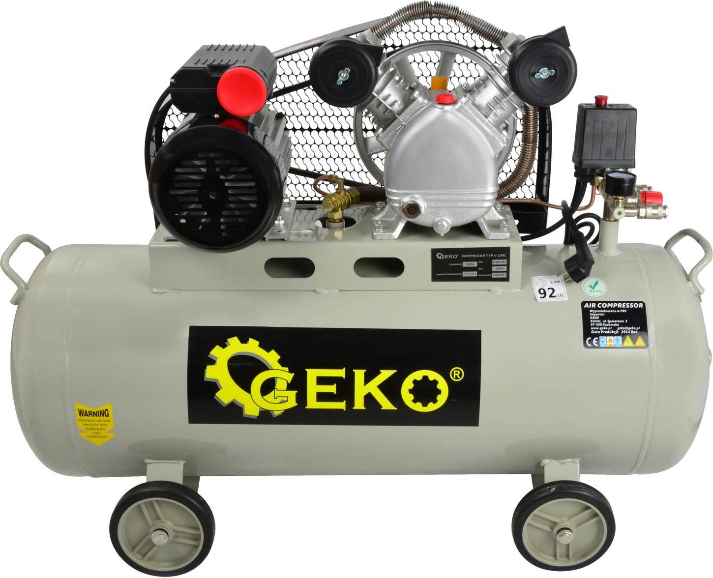 Sprężarka Geko 9bar 100L (G80302)