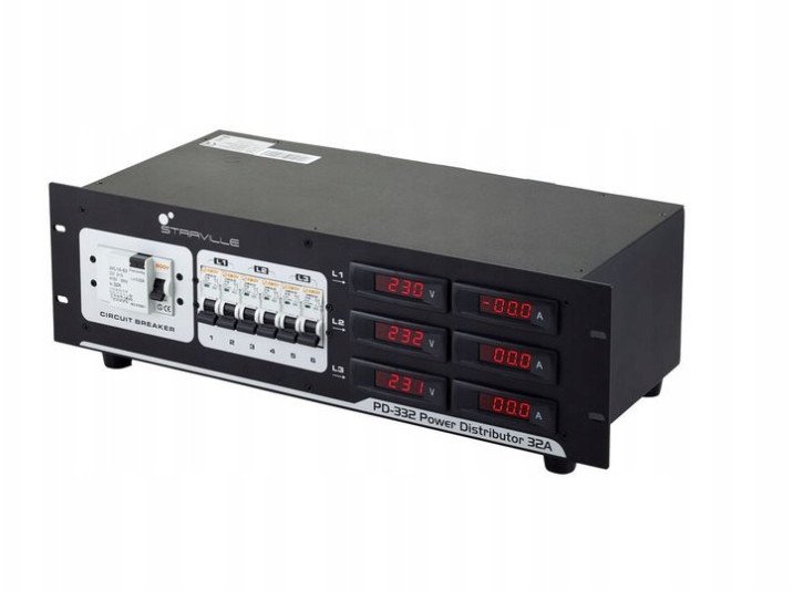Stairville PD-332 dystrybutor energii 32A z wyświetlaczem cyfrowym