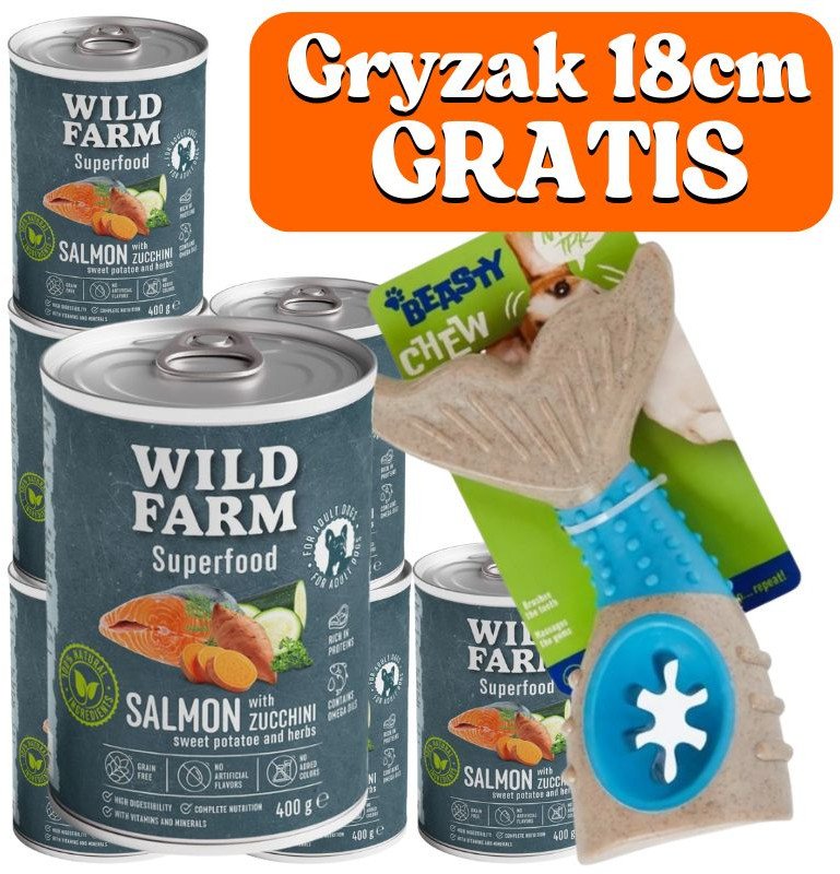 WILD FARM Superfood Salmon 6x400g bezzbożowa karma dla psa