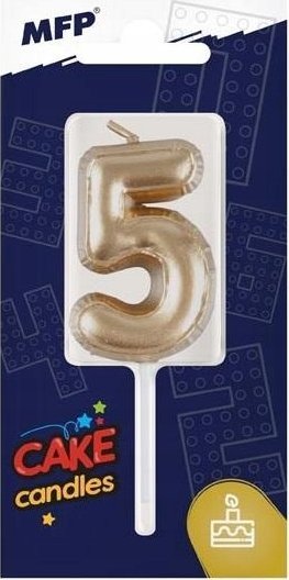 MFP paper świeczka do tortu balon nr 5 złota 8800119
