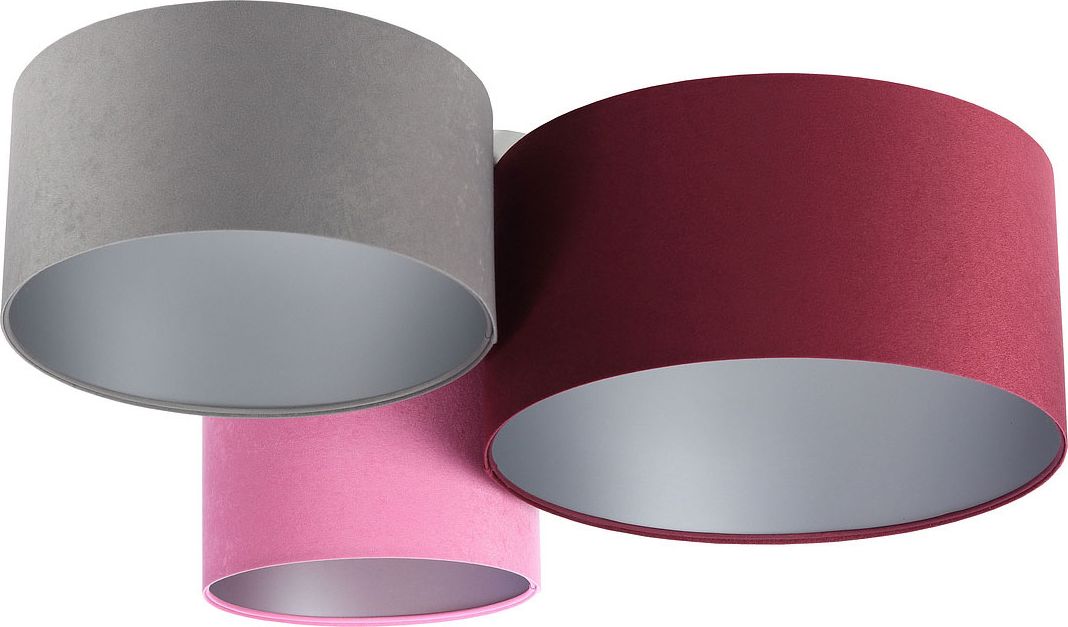 Lampa sufitowa Lumes Trójkolorowa plafoniada ze srebrnym wnętrzem abażura - EXX53-Novum