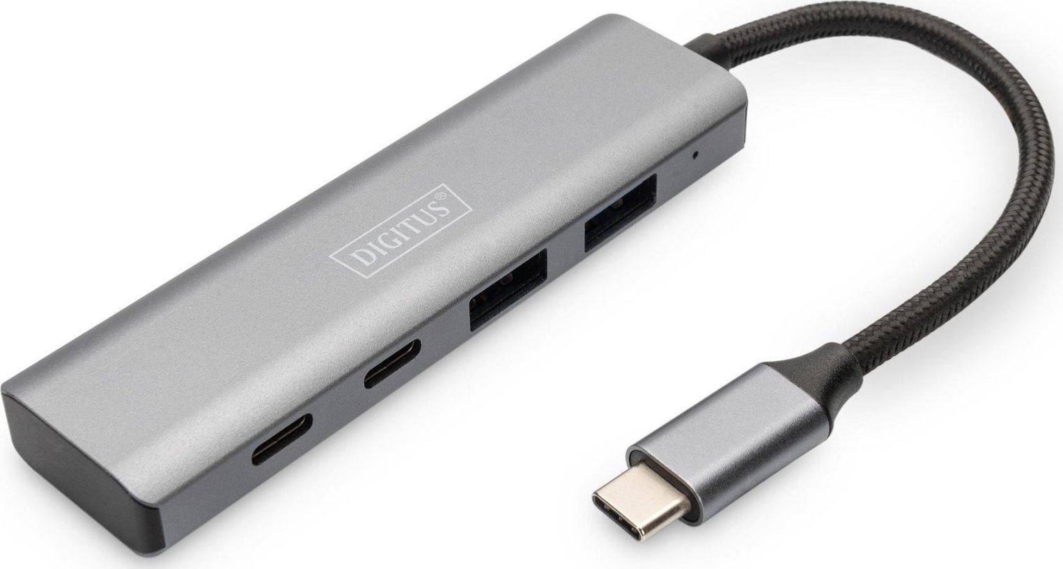 HUB USB Digitus DIGITUS USB-C-Hub 4-Port 2.1->2xA3.12xC2.1 int.Kabel silber