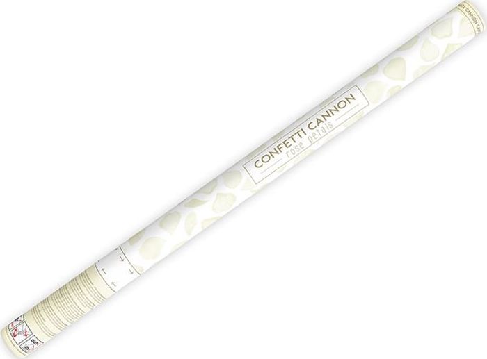 Party Deco Tuba strzelająca konfetti, płatki róż, kremowe, 80 cm uniwersalny
