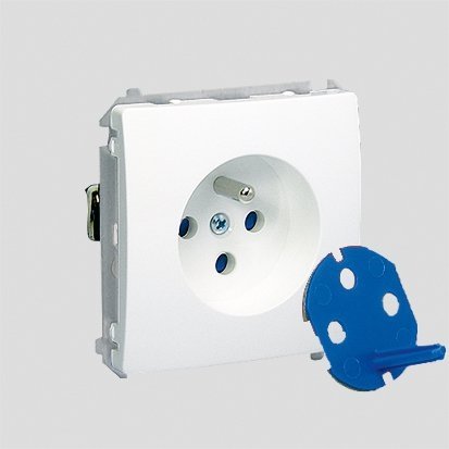 Kontakt-Simon Gniazdo pojedyncze DATA z/u 16A IP20 z kluczem uprawniającym białe - BMGD1.01/11