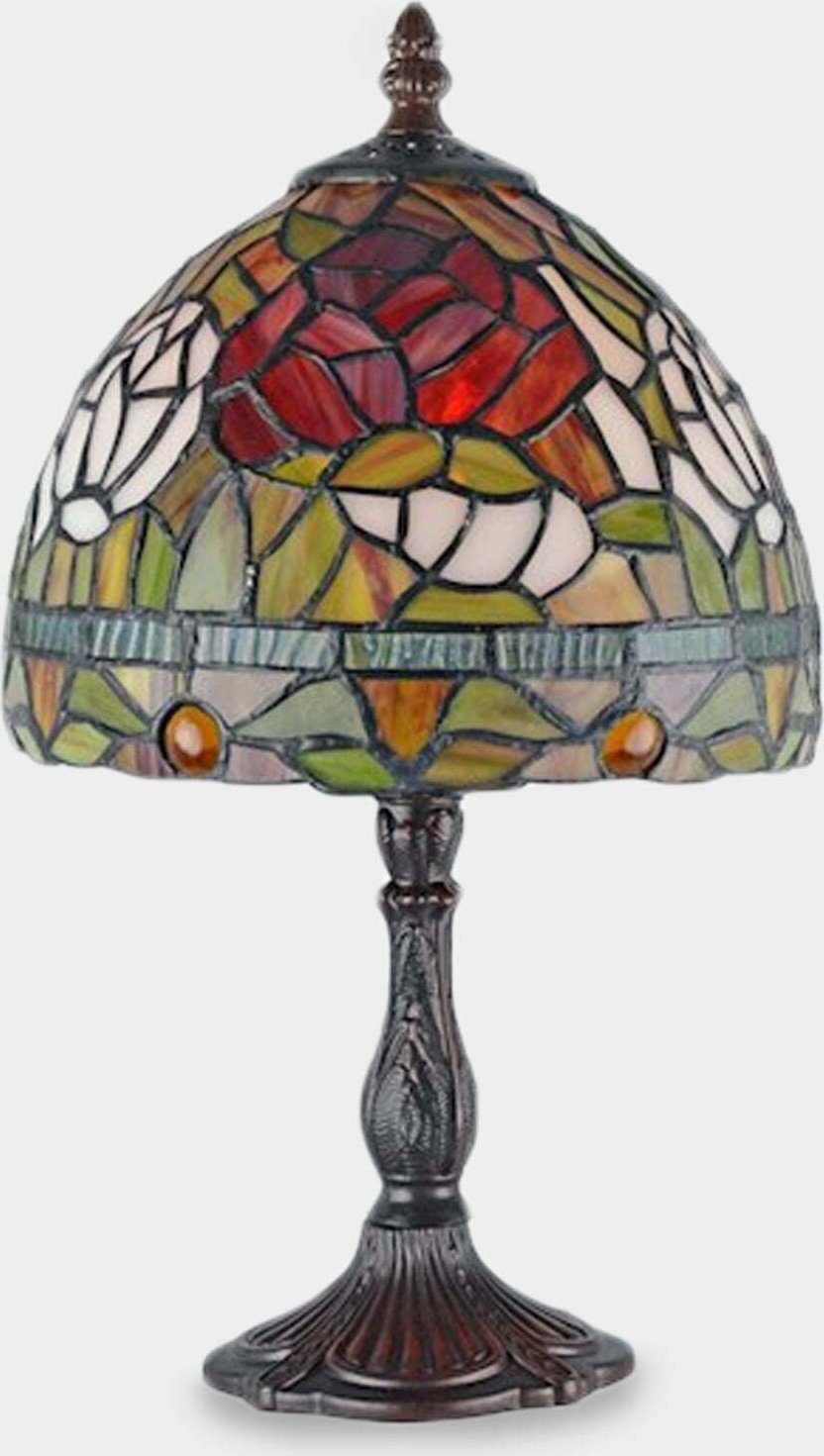 Lampa stołowa rzezbyzbrazu Lampa Witrażowa w Stylu Tiffany Piwonia