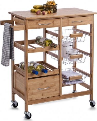 Zeller Zeller, Wózek kuchenny, 38x84x66cm, bambusowym