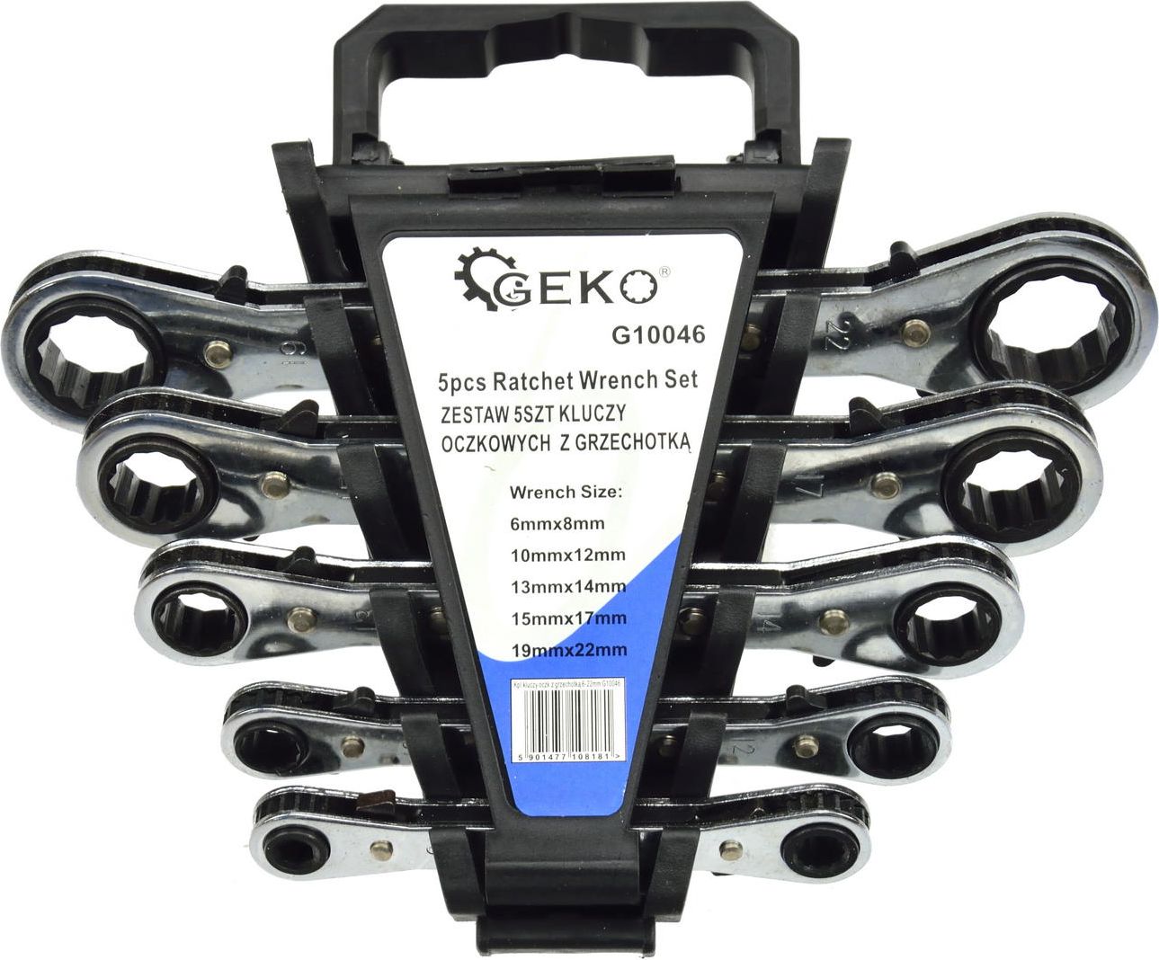 Geko Kpl.kluczy oczk.z grzechotką 5el.6-22mm(5/20)