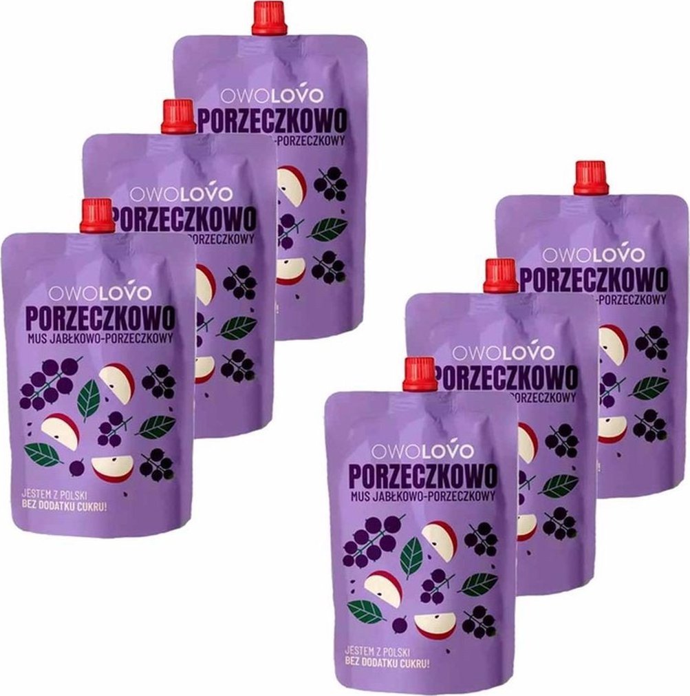 Owolovo Owolovo Porzeczkowo Mus jabłkowo-porzeczkowy 200 g x 6 sztuk