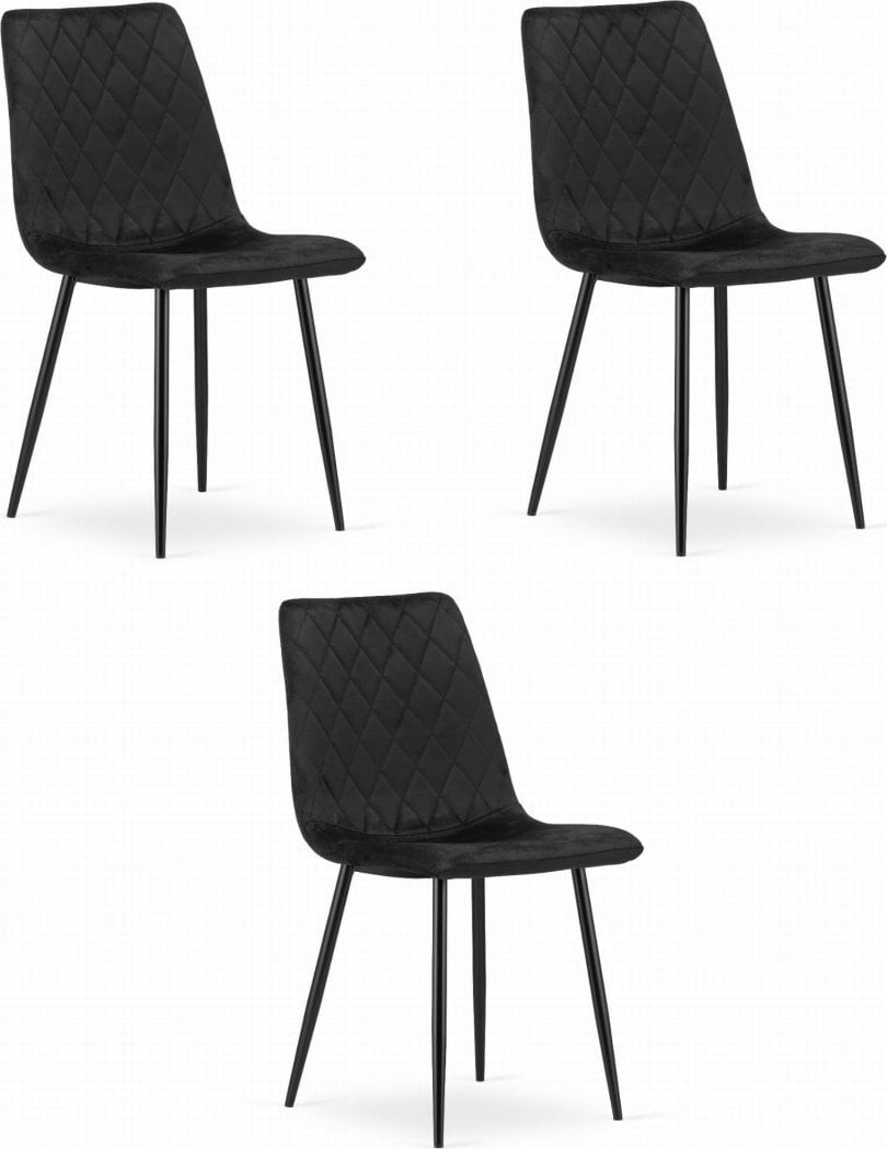 Leobert Krzesło TURIN - czarny aksamit x 3
