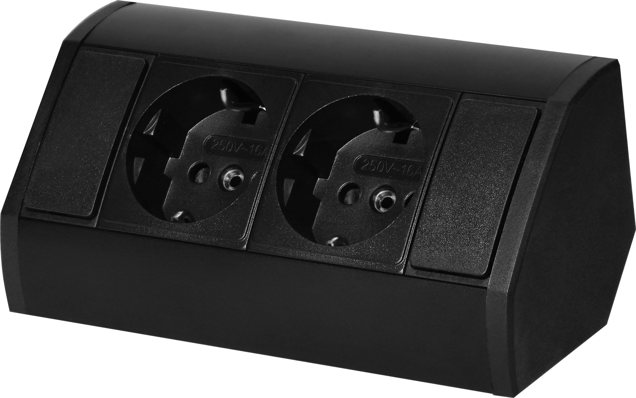 Orno Gniazdo meblowe 2x2P+Z (Schuko), czarne