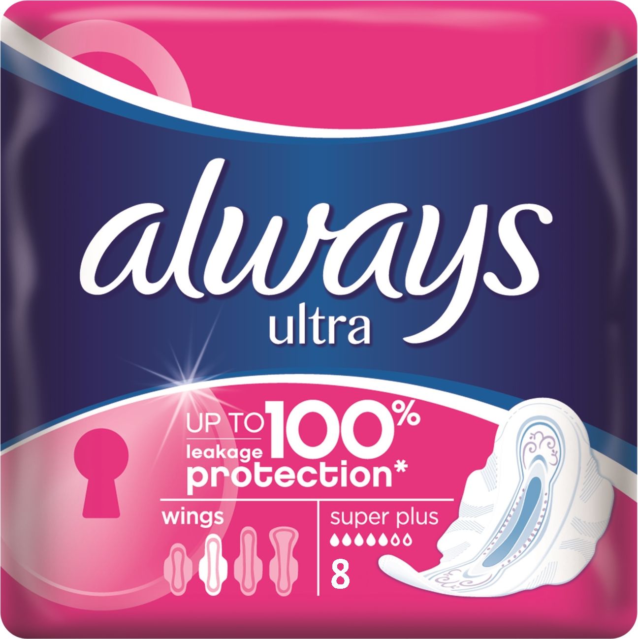 Always Ultra Super Plus Podpaski higieniczne ze skrzydełkami 8 szt