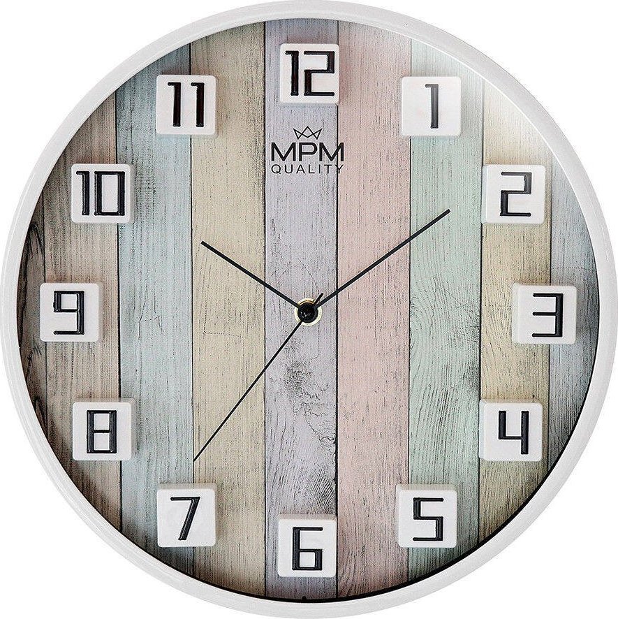 MPM Zegar ścienny MPM E01.4291.00 fi 30 cm czytelny cichy