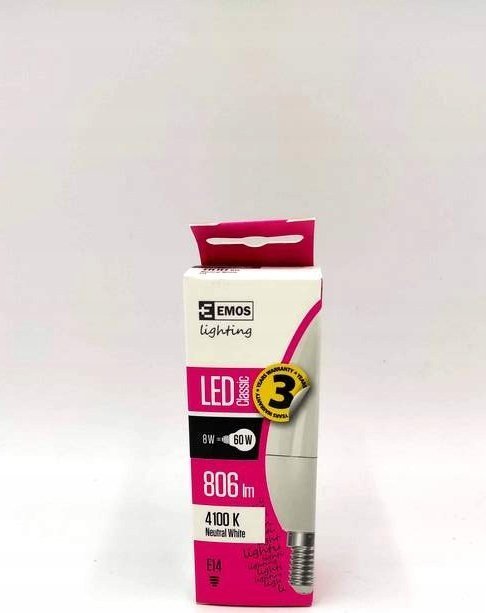 Emos ŻARÓWKA LED CLS CANDLE 8W E14 NW