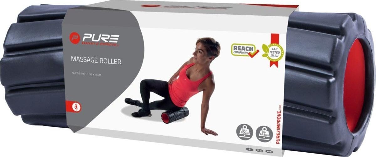 Pure2Improve WAŁEK ROLLER DO ĆWICZEŃ 36x14CM MEDIUM CZARNY PURE 2 IMPROVE