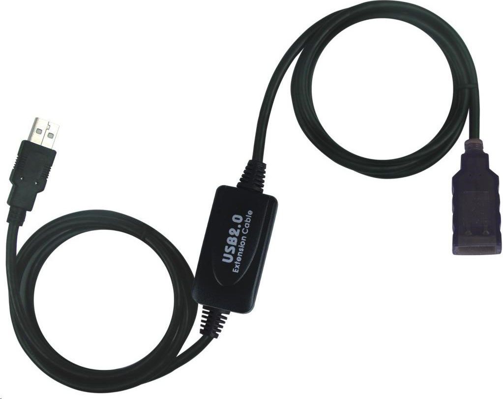 Kabel USB PremiumCord USB-A - USB-A 10 m Czarny (ku2rep10)