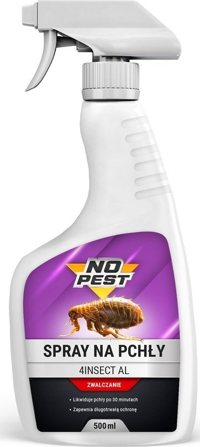 NO PEST Środek na Pchły 500ml Preparat Aerozol Płyn Oprysk Spray na Pchły Pluskwy Karaluchy Mrówki Pająki
