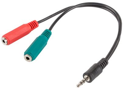 Kabel Lanberg Jack 3.5mm - Jack 3.5mm x2 0.2m czarny (AD-0023-BK)