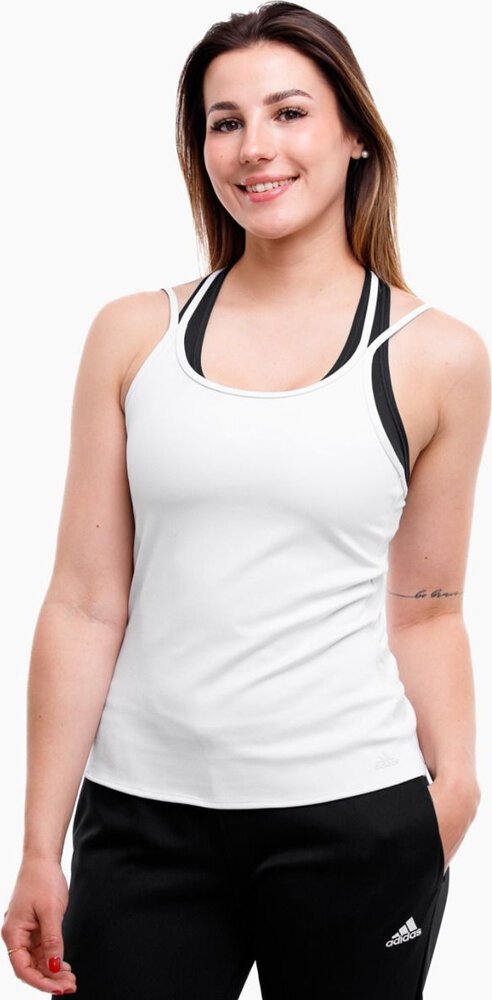 Adidas Koszulka damska adidas Studio Slim Strappy Back Tank Top biała HE3141 S
