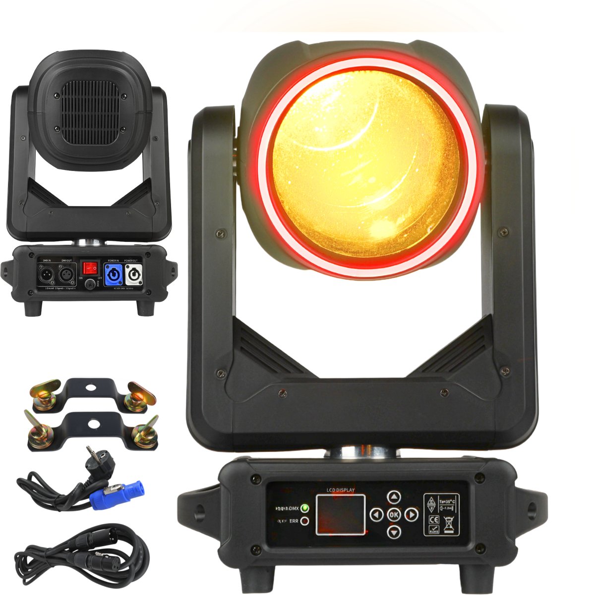 LIGHT4ME FOCUS 300W BEAM RING LED głowica ruchoma, oświetlenie sceniczne, efekt pierścienia