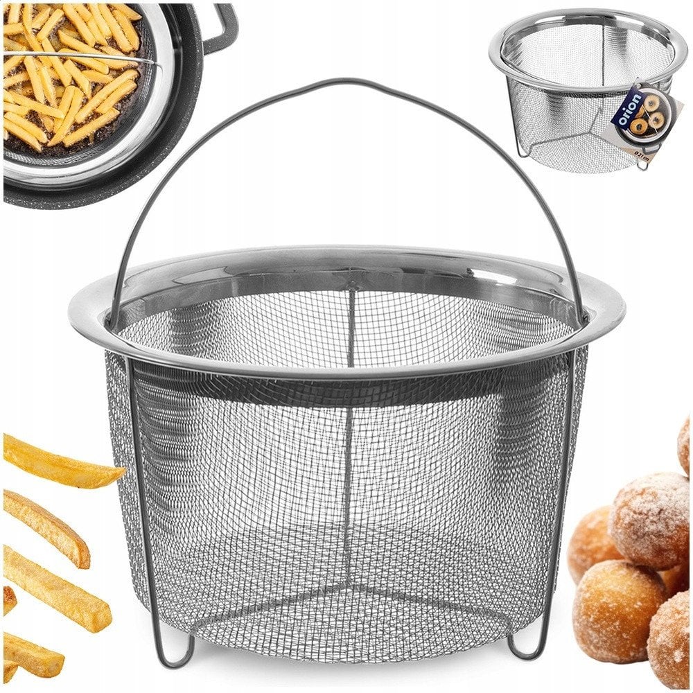 Koszyk do Smażenia Frytek Pączków Stalowy z Uchwytem Solidny ORION 21x13 cm