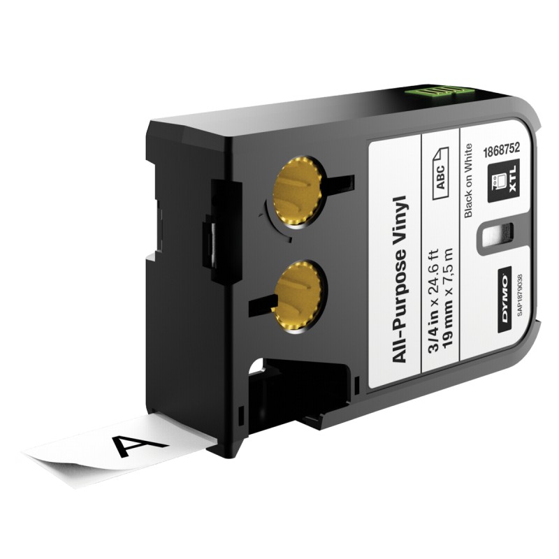 Dymo XTL All Purpose Tape Vinyl 19 mm x 7 m black to white (1868752)
