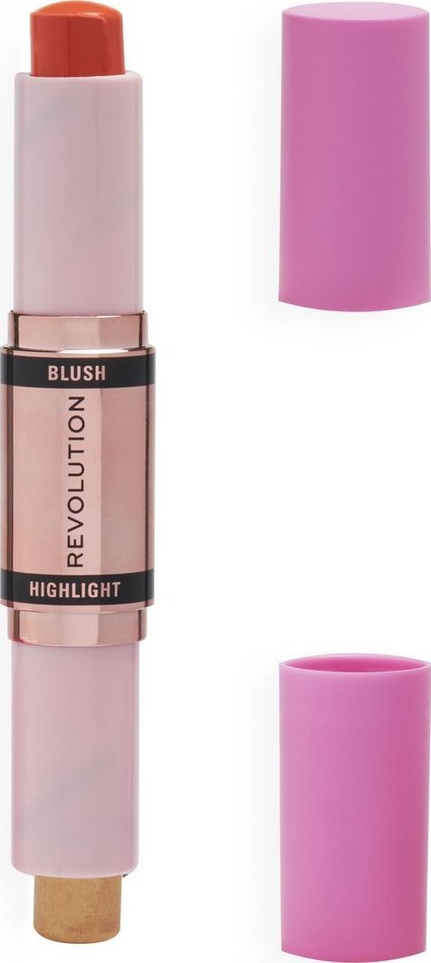 Makeup Revolution Blush & Highlight Stick Róż i Rozświetlacz w sztyfcie 4g Coral Dew (02)