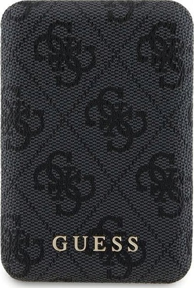 Powerbank Guess Guess 4G Leather Metal Logo MagSafe - Power Bank indukcyjny 5000 mAh 15W MagSafe (czarny)