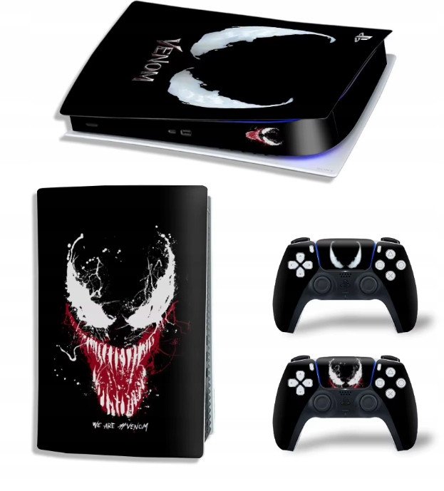 Naklejki Skórki na PlayStation 5 oraz Pady Motyw Venom