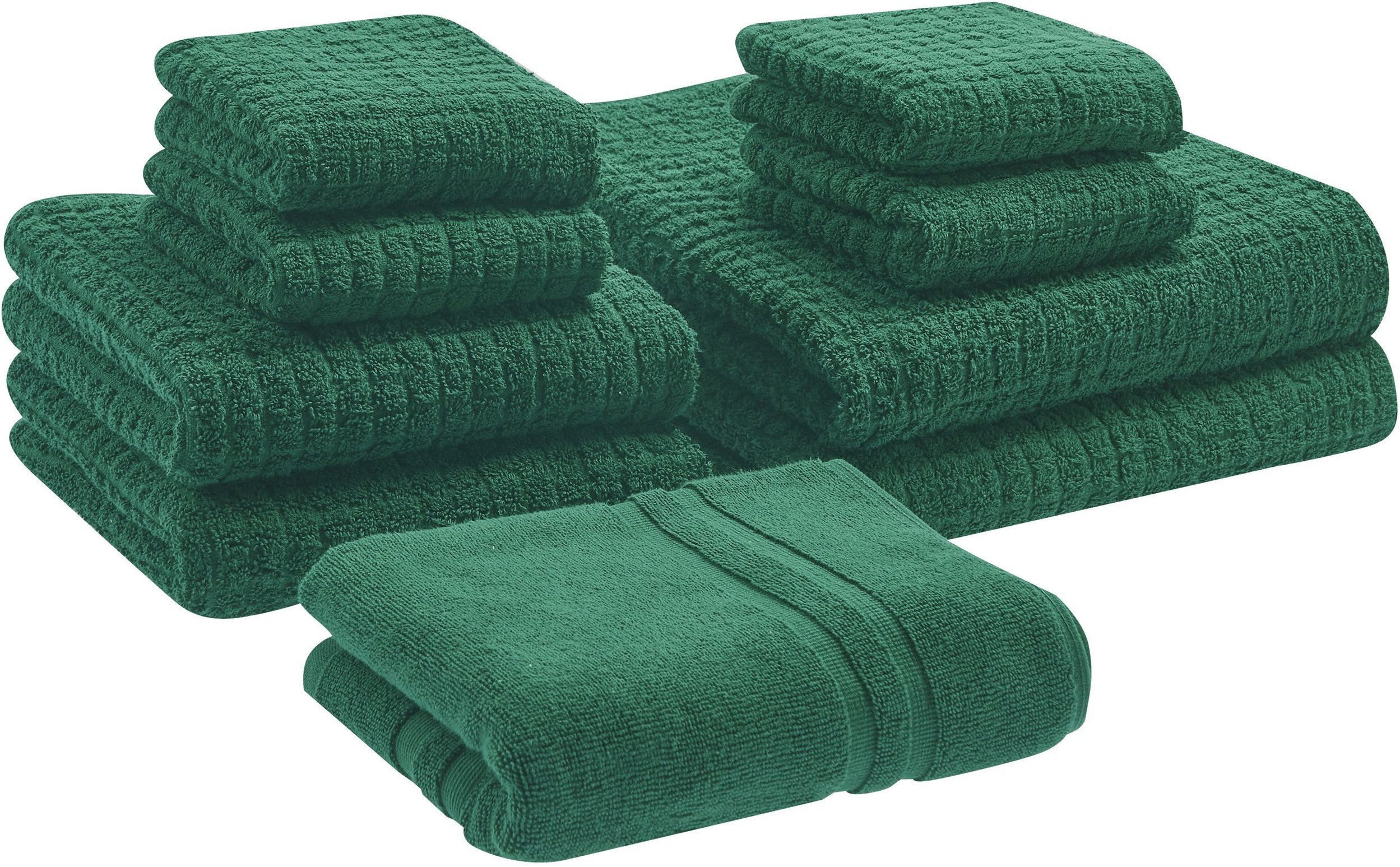 Komplet 9 ręczników ATAI Bawełna Zielony