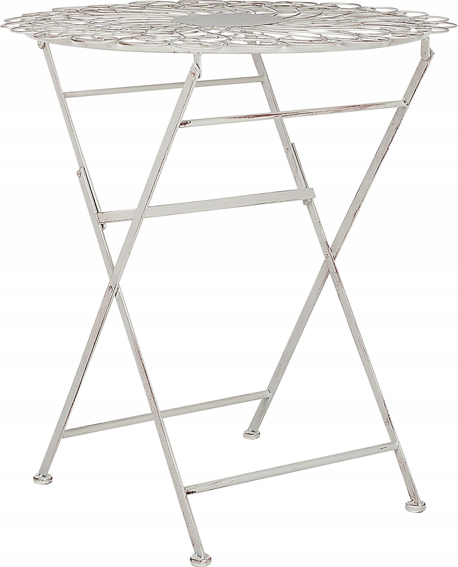 Beliani Stół ogrodowy Metal Biały STIFFE