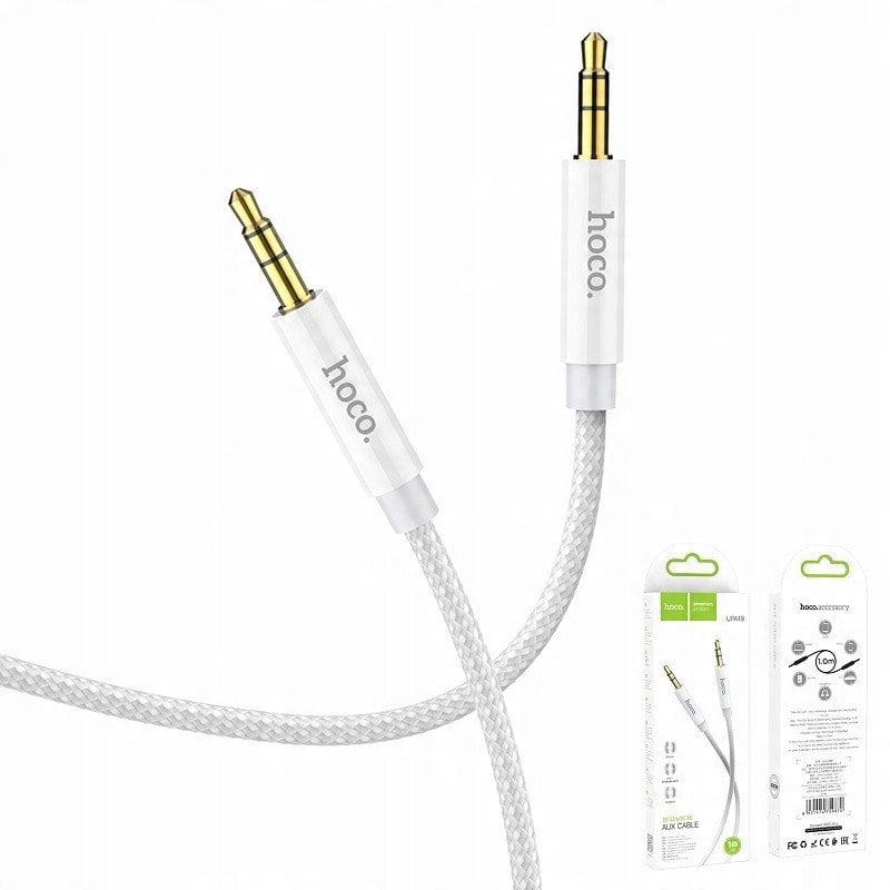 Kabel AUX Jack 3,5 mm do Jack 3,5 mm Hoco 1 m UPA19 srebrny