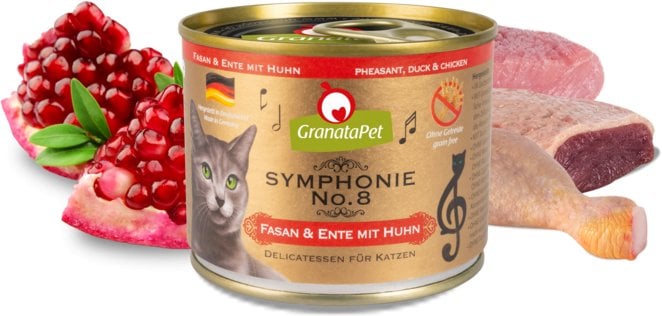 GranataPet Symphonie No.8 bażant i kaczka z kurczakiem mokra karma dla kota 200g