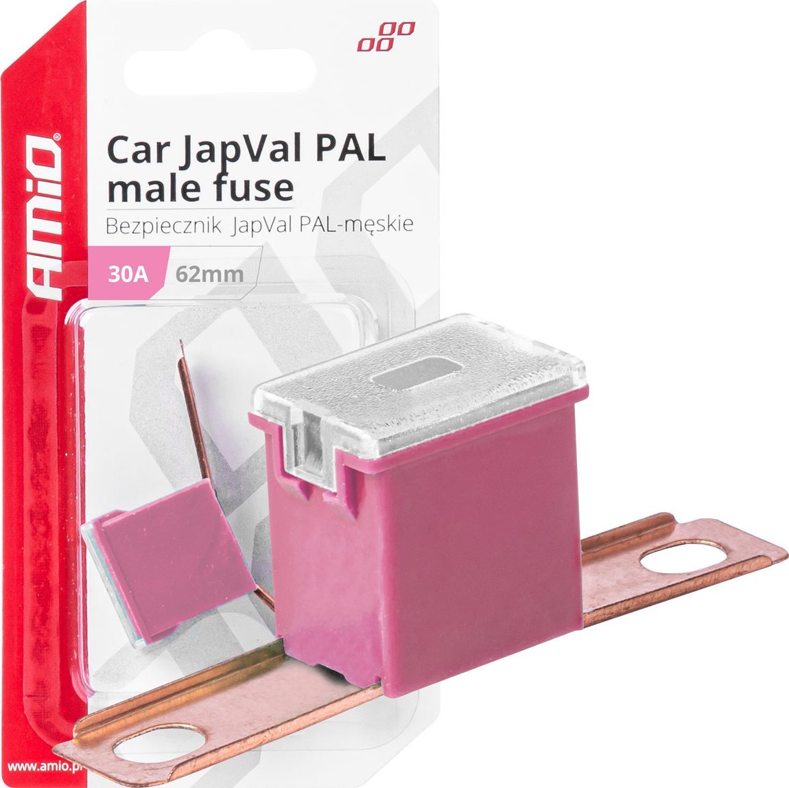 AMiO Bezpiecznik samochodowy japval pal męski 62mm 30a amio-03427