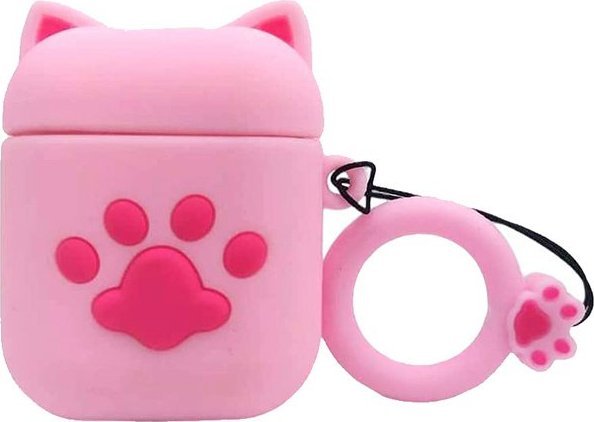 GEL ETUI AIRPODS 1 2 SŁUCHAWKI POKROWIEC KOTEK RÓŻOWY