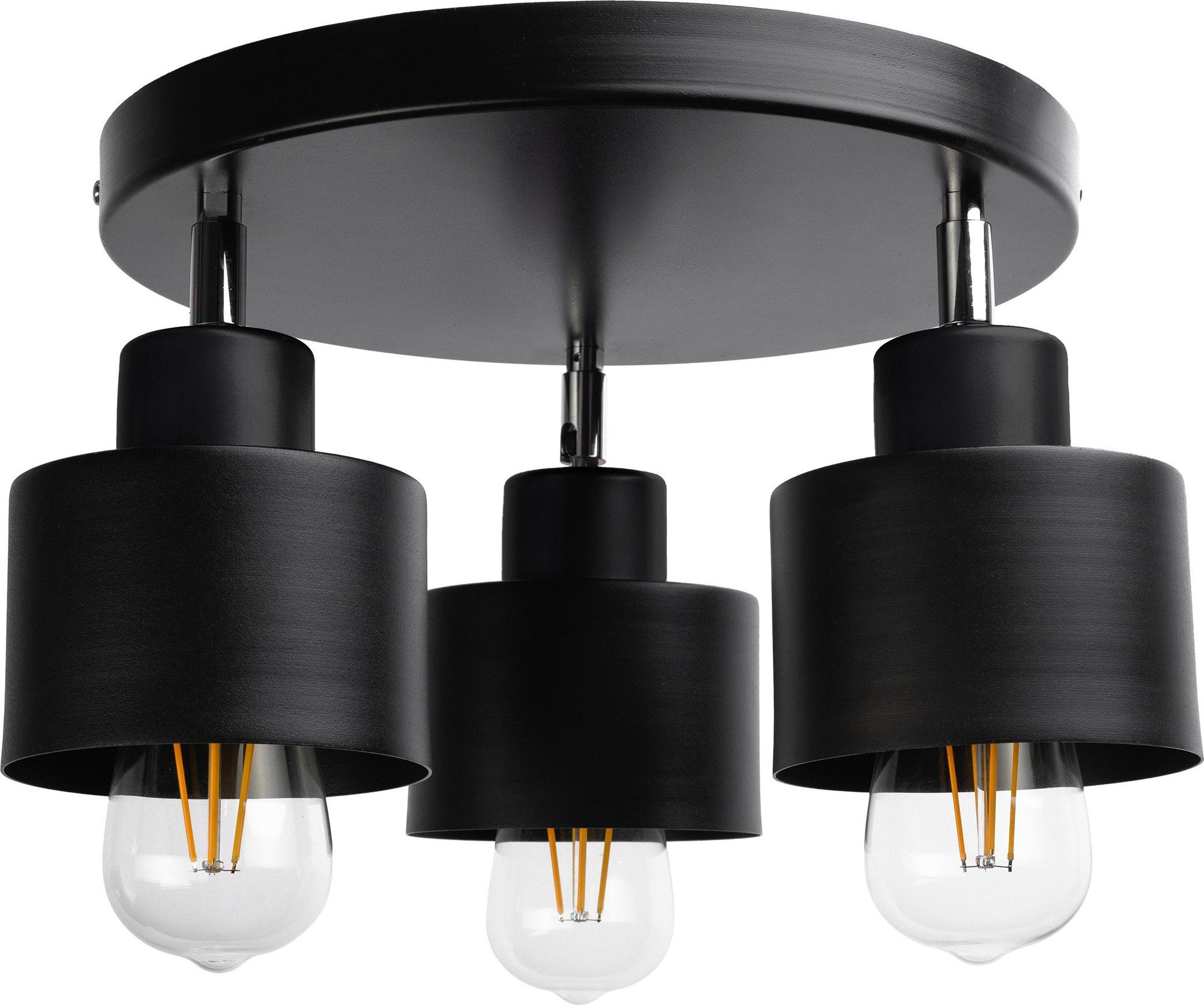 Lampa sufitowa Orno LISA oprawa ścienno-sufitowa, moc max. 3x60W, E27, czarna, podstawa okrągła, jednopoziomowa, ruchome głowice lampy