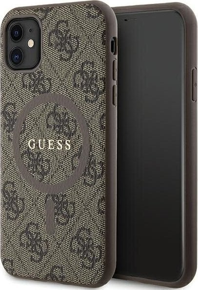 Guess GUHMN61G4GFRW iPhone 11 6.1" / Xr brązowy/brown hardcase 4G Collection Leather Metal Logo MagSafe