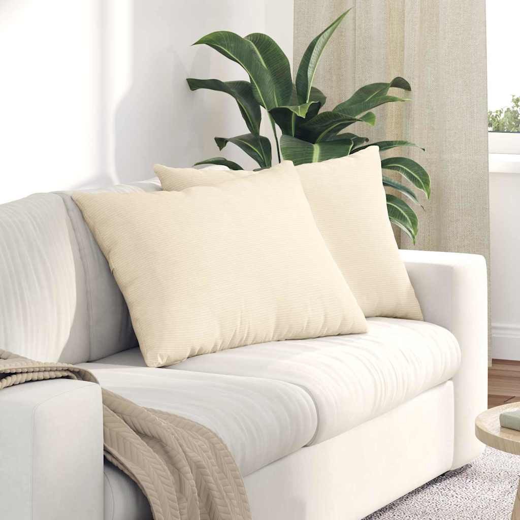 vidaXL Poduszki na sofę 2 pcs Kremowy 70 x 50 cm Tkanina sztruksowa