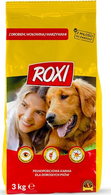 ROXI SUCHA KARMA 3kg DRÓB, WOŁOWINA, WARZYWA