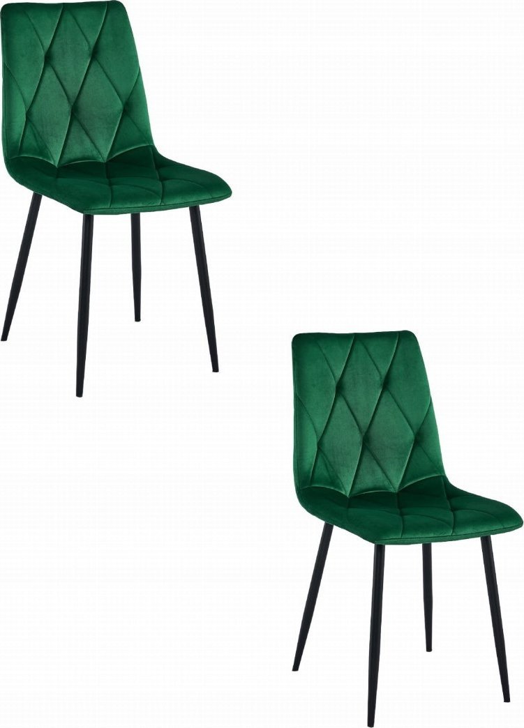 Leobert Krzesło LIBRA - ciemna zieleń aksamit / nogi czarne x 2