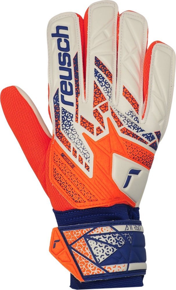 Rękawice bramkarskie Reusch Attrakt Starter Solid biało-pomarańczowe 5570513 2500 9,5